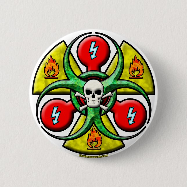 Badge Rond 5 Cm Avertissement extrême de danger (Devant)