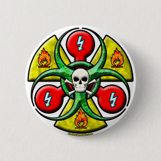 Badge Rond 5 Cm Avertissement extrême de danger