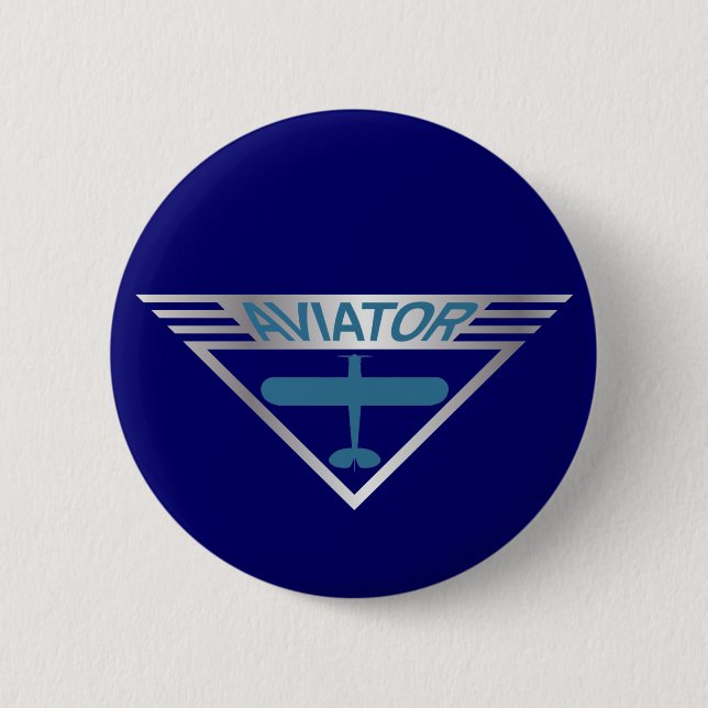 Badge Rond 5 Cm Aviateur (Devant)