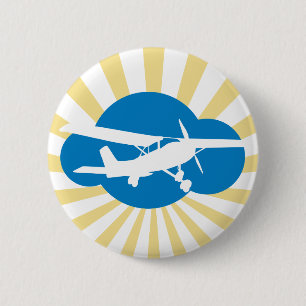 Badge Rond 5 Cm Aviation de ciel bleu