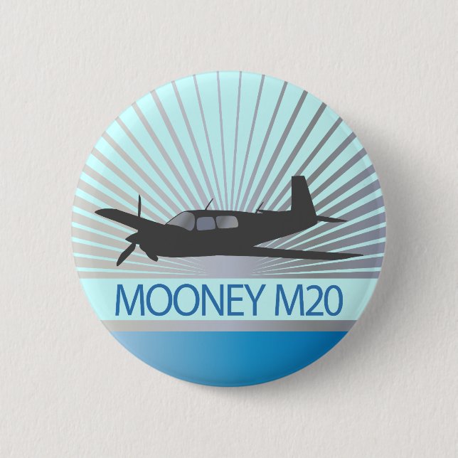 Badge Rond 5 Cm Aviation de Mooney M20 (Devant)