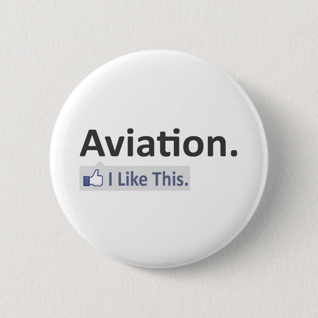 Badge Rond 5 Cm Aviation... J'Aime Ça (Devant)