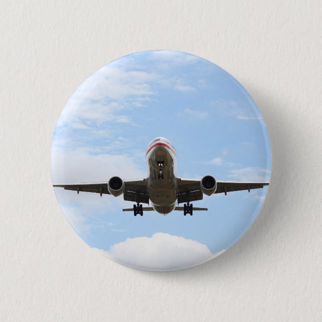 Badge Rond 5 Cm Avion à passagers (Devant)