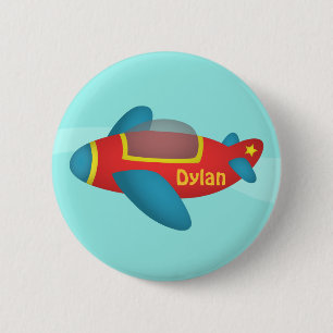Badge Rond 5 Cm Avion à réaction mignon et coloré pour enfants