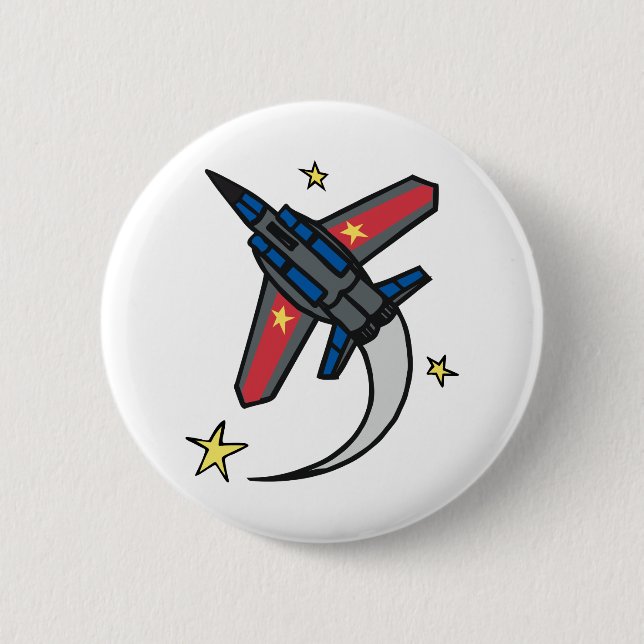 Badge Rond 5 Cm Avion à réaction volant (Devant)