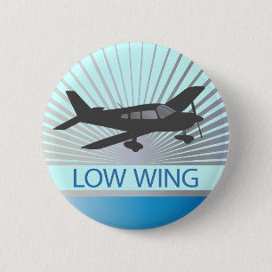Badge Rond 5 Cm Avion basse aile