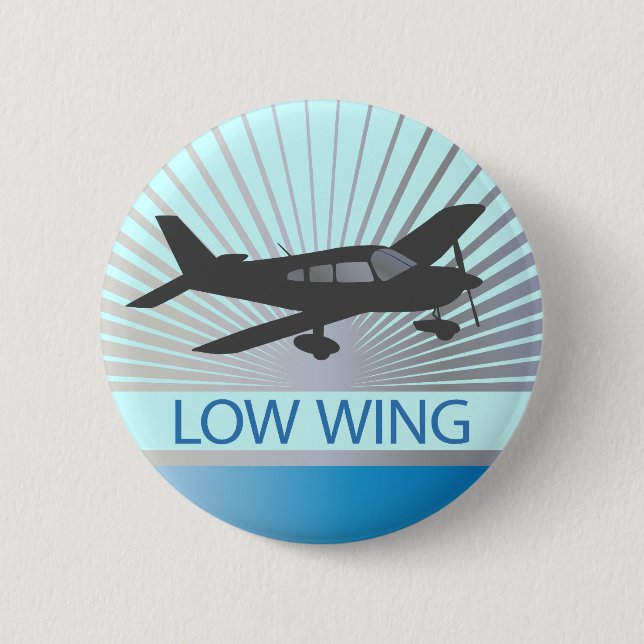 Badge Rond 5 Cm Avion basse aile (Devant)