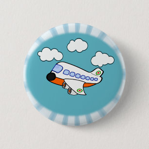 Badge Rond 5 Cm Avion de bande dessinée