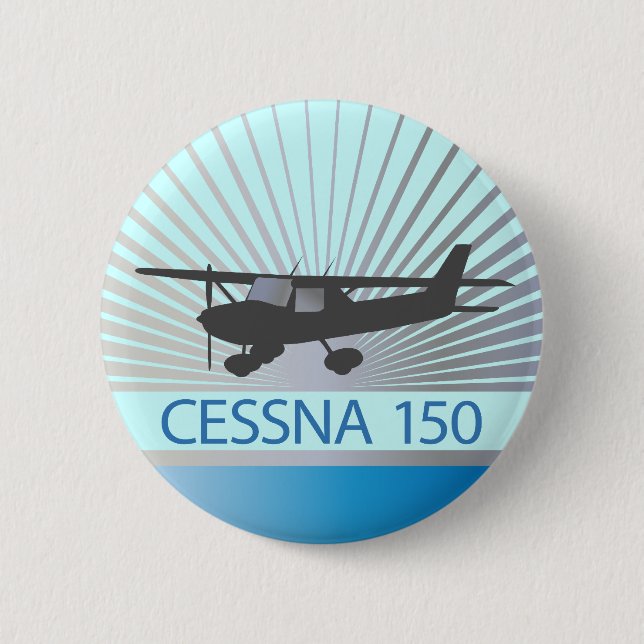 Badge Rond 5 Cm Avion de Cessna 150 (Devant)