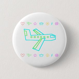 Badge Rond 5 Cm Avion de Zooper