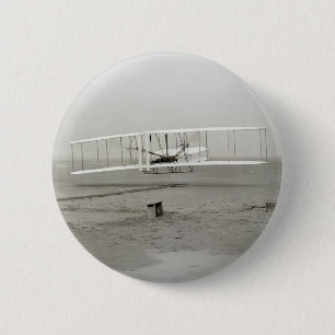 Badge Rond 5 Cm Avion des Frères Wright Premier Vol en Avion Aviat