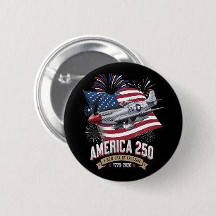 Badge Rond 5 Cm Avion du 250e anniversaire de l'Amérique