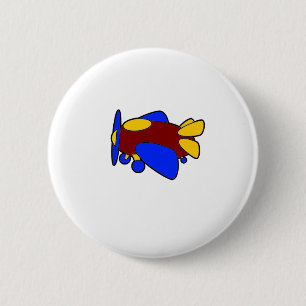 Badge Rond 5 Cm Avion mignon coloré Cartoon Plane pour enfants