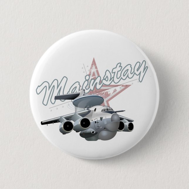 Badge Rond 5 Cm Avion militaire de dessin (Devant)