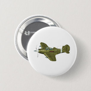 Badge Rond 5 Cm Avion rétro de dessin