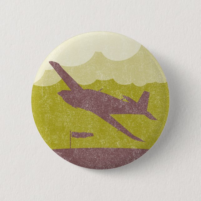 Badge Rond 5 Cm Avion vintage (Devant)