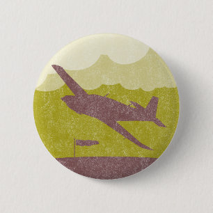 Badge Rond 5 Cm Avion vintage
