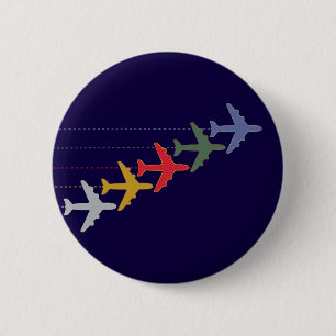 Badge Rond 5 Cm avions colorés