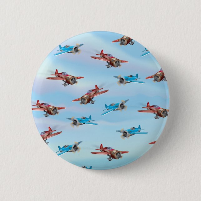 Badge Rond 5 Cm Avions Jouets (Devant)