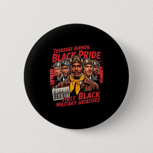 Badge Rond 5 Cm Avions noirs rétro Aviateurs noirs Histoire noire