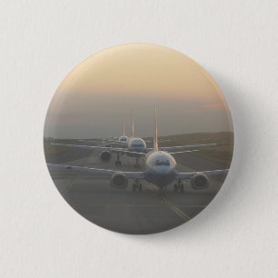 Badge Rond 5 Cm Avions sur une piste