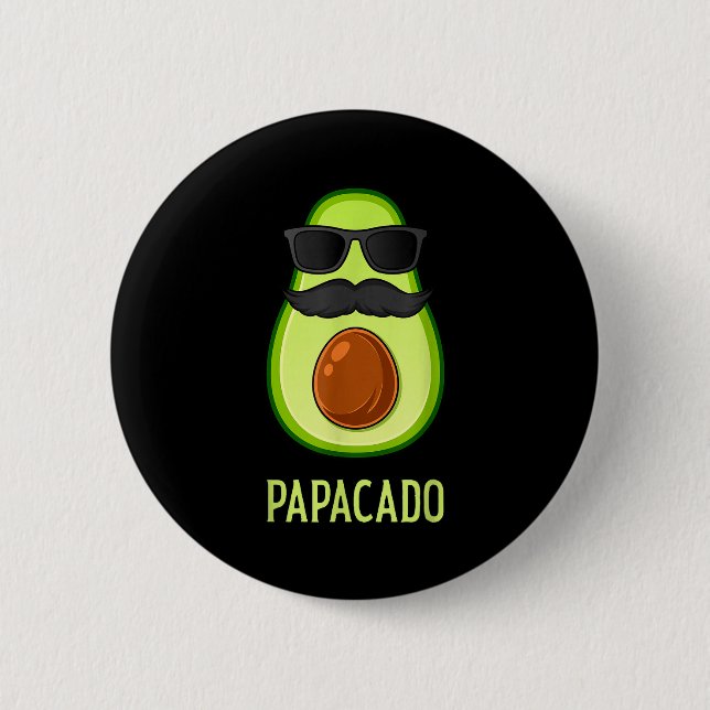 Badge Rond 5 Cm Avocado Dad Papacado Funny Daddy Father Avocado  (Devant)