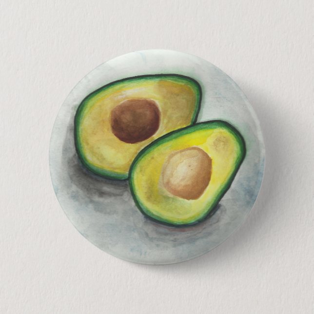 Badge Rond 5 Cm Avocado en aquarelle (Devant)