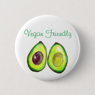 Badge Rond 5 Cm Avocado Humour Texte Vegan Food Fruit santé