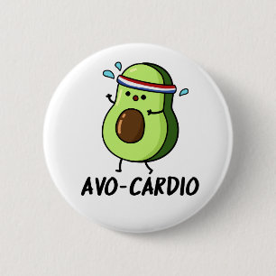 Badge Rond 5 Cm Avocardio Funny Excercise Avocado
