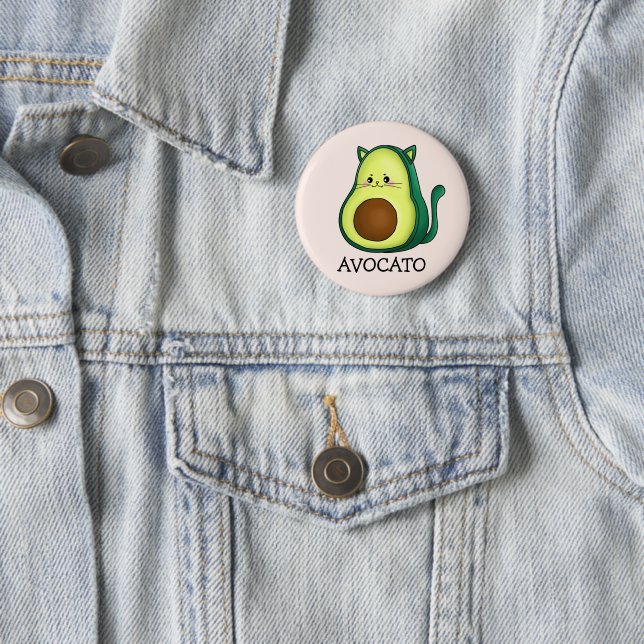 Badge Rond 5 Cm Avocat Chat Avocat Pun (En situation)