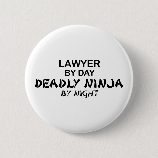Badge Rond 5 Cm Avocat Ninja mortel par nuit (Devant)