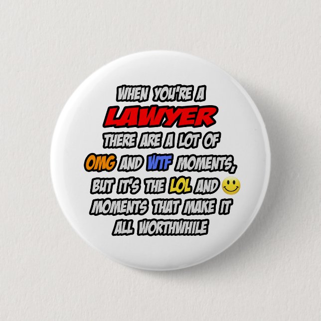 Badge Rond 5 Cm Avocat .. OMG WTF LOL (Devant)