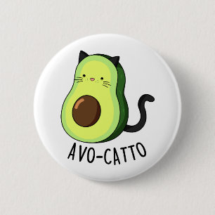 Badge Rond 5 Cm Avocatto Cute Avocado Cat Pun