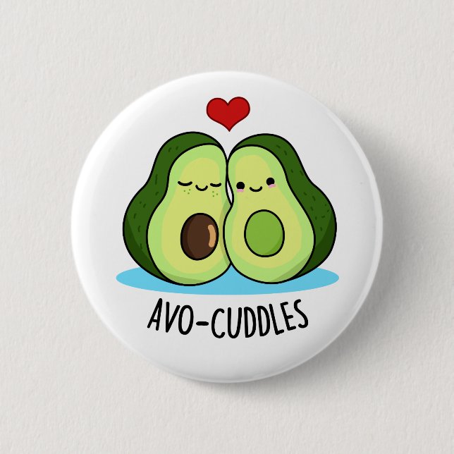 Badge Rond 5 Cm Avocuddles Drôle Avocado Couple Pun (Devant)