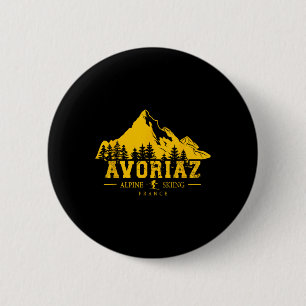 Badge Rond 5 Cm Avoriaz France Station de ski alpin Ski alpin