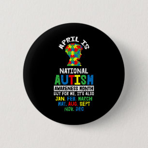 Badge Rond 5 Cm Avril Cadeaux De Sensibilisation sur l'autisme Pou