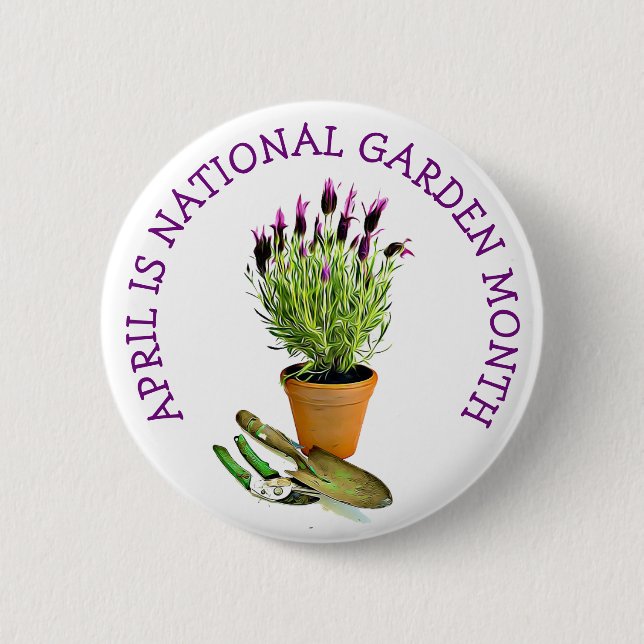 Badge Rond 5 Cm Avril est le mois national du jardin (Devant)