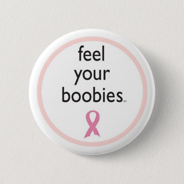 Badge Rond 5 Cm awarness de cancer du sein (Devant)