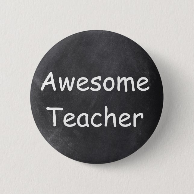 Badge Rond 5 Cm Awesome enseignant Chalkboard Design Idée cadeau (Devant)