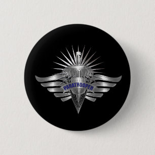 Badge Rond 5 Cm Awesome Parachutiste Personnalisé Ailes Conçues