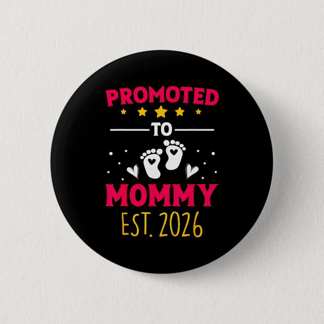 Badge Rond 5 Cm Awesome Promoted To Mommy 2026 Pregnancy Announcem (Devant)