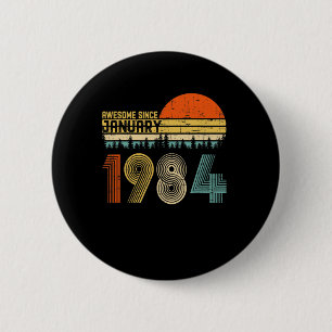 Badge Rond 5 Cm Awesome Since January 1984 36th Birthday Gifts 36 