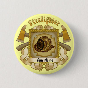 Badge Rond 5 Cm Ax Shield FireFighter pin