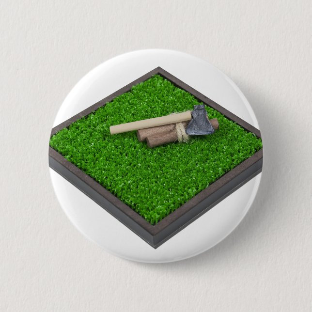 Badge Rond 5 Cm AxeLogsOnLawn112611 (Devant)