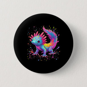 Badge Rond 5 Cm Axolotl Beau Art Coloré Cute Kawaii Axolotl