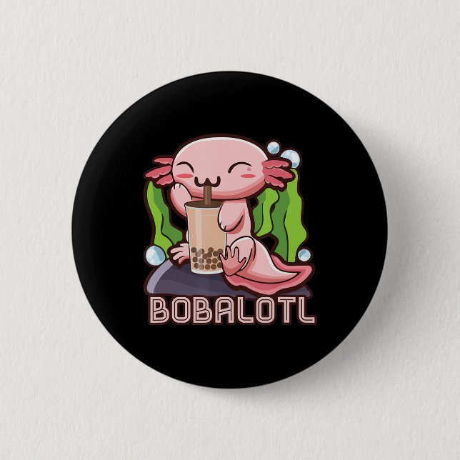 Badge Rond 5 Cm Axolotl Bubble Tea Girls Ados Kawaii Anime (Devant)