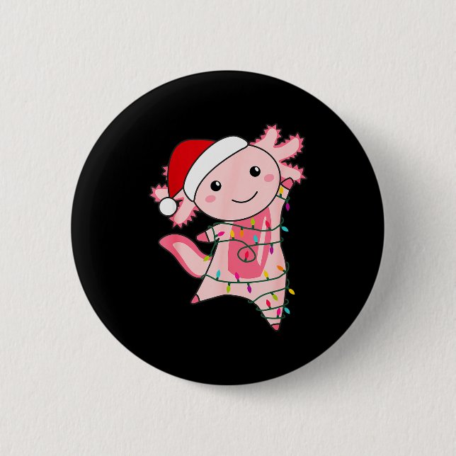 Badge Rond 5 Cm Axolotl Christmas Fairy Light Christmas Axolotl  (Devant)