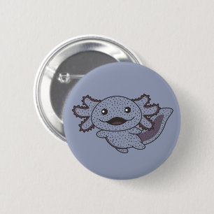 Badge Rond 5 Cm Axolotl Divers Types D'Axolotls Animaux Sucrés Ba