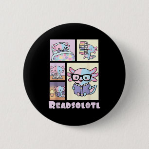 Badge Rond 5 Cm Axolotl mignon amoureux de livre drôle de lecture