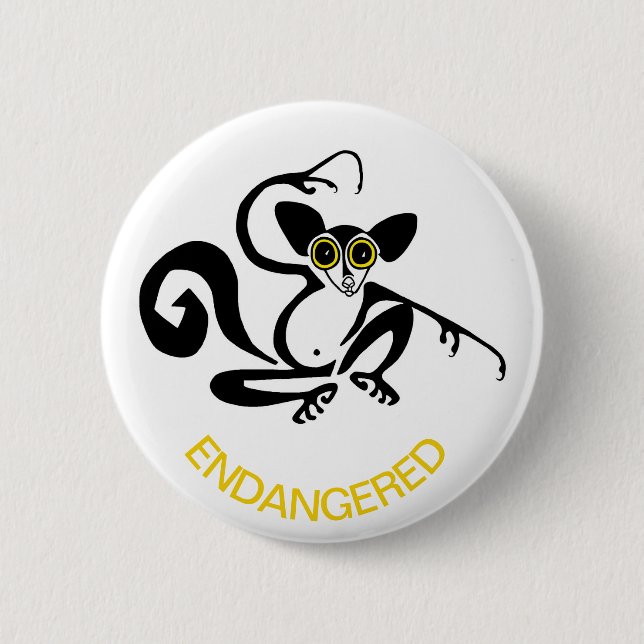 Badge Rond 5 Cm AYE-AYE - Animal activiste - Primate - lemur- (Devant)